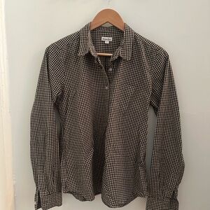 Steven Alan Black and Tan Gingham Shirt Y2K L